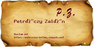 Petróczy Zalán névjegykártya