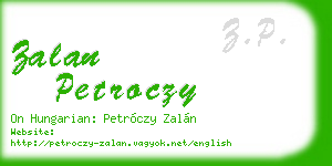 zalan petroczy business card