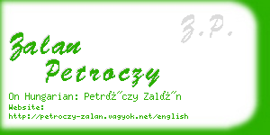 zalan petroczy business card